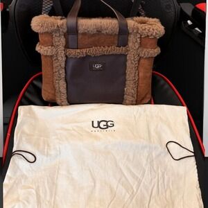 UGG Australia Suede Leather Shearling Sheepskin Bag